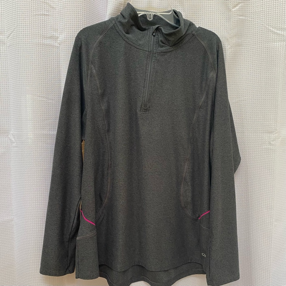 Ladies CHAMPION Quarter Zip Long Sleeve Top Size XXL